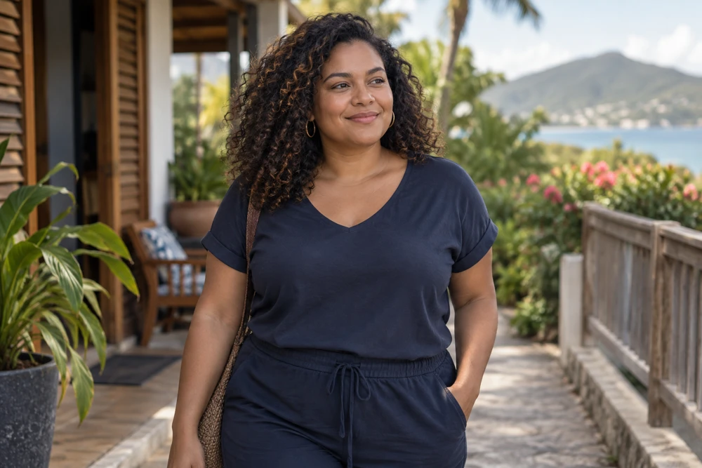 Woman enjoying an outdoor stroll